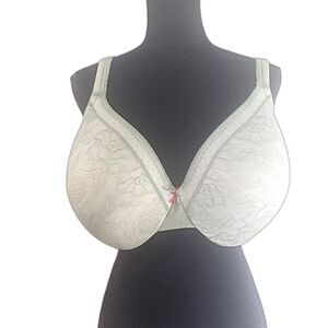 CACIQUE Green Lace White Padded Underwire Bra Size 42H